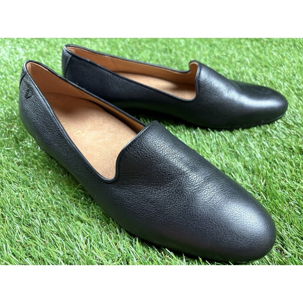 New Vionic Willa II Loafer Black Leather Flat Shoes Womens 8.5